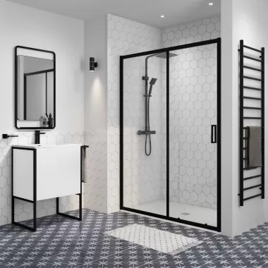 Phòng Tắm Kính Hệ Slim Lùa - Mẫu 04