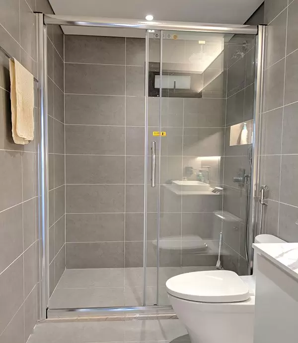 Phòng Tắm Kính Cửa Lùa Inox - Mẫu 05